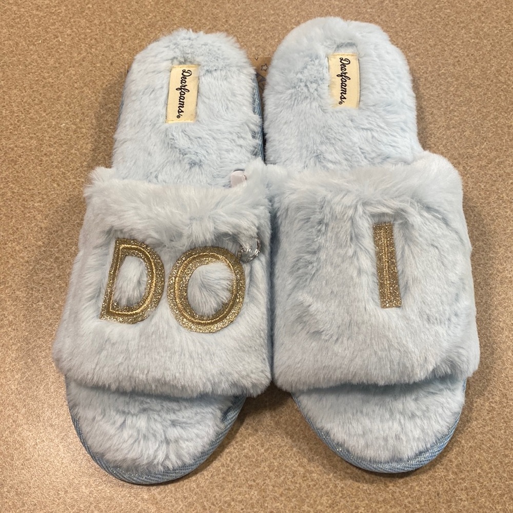 Dearfoams Women's Bridal I Do & I Do Crew Giftable Slide Slipper